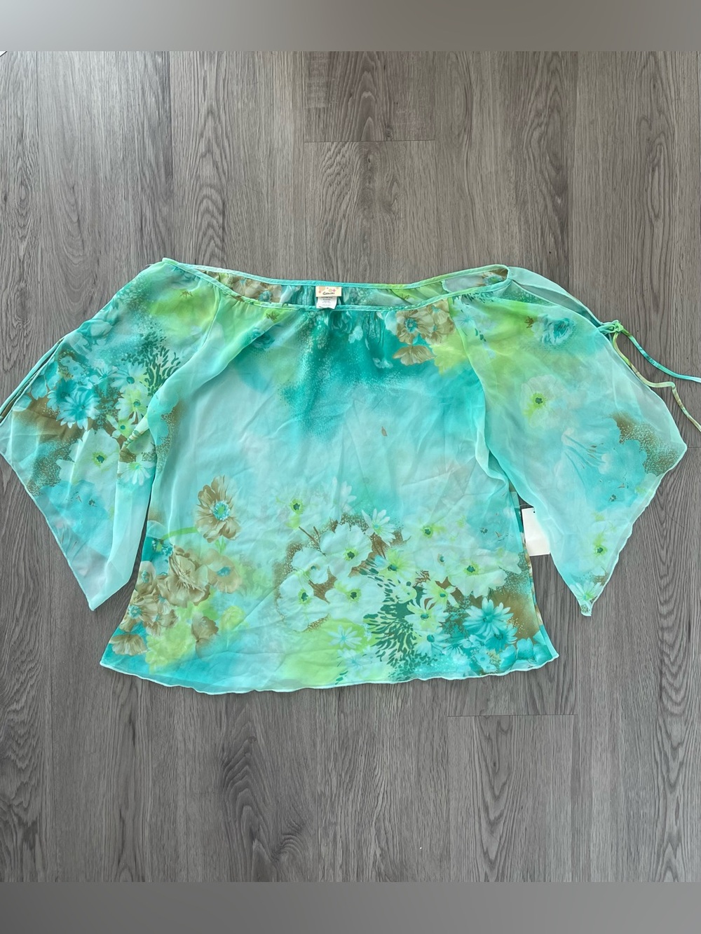 VTG Y2K dead stock fairy Fairycore mermaid bell sleeve blouse